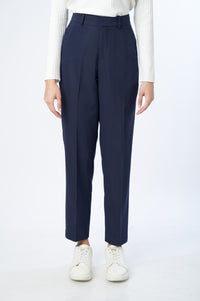 Straight Fit Formal Pants - Navy