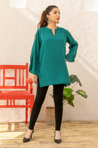 Stitched 1 Piece Embellished Crepe Shirt