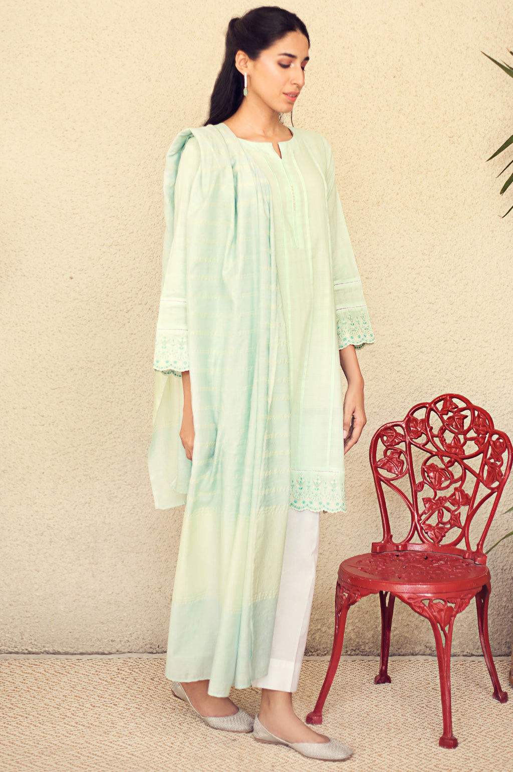 Stitched 2 Piece Embroidered Suit