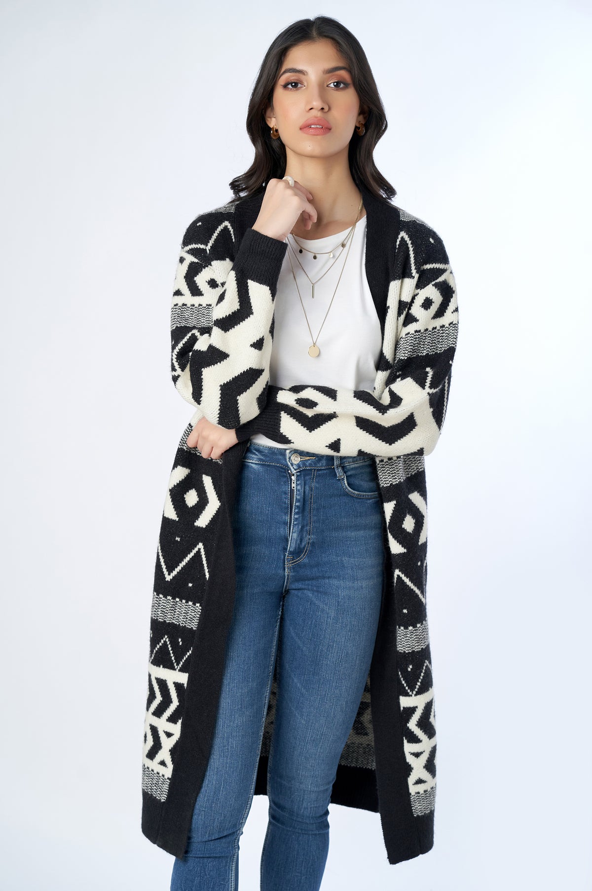 Classic Knitted Long Cardigan