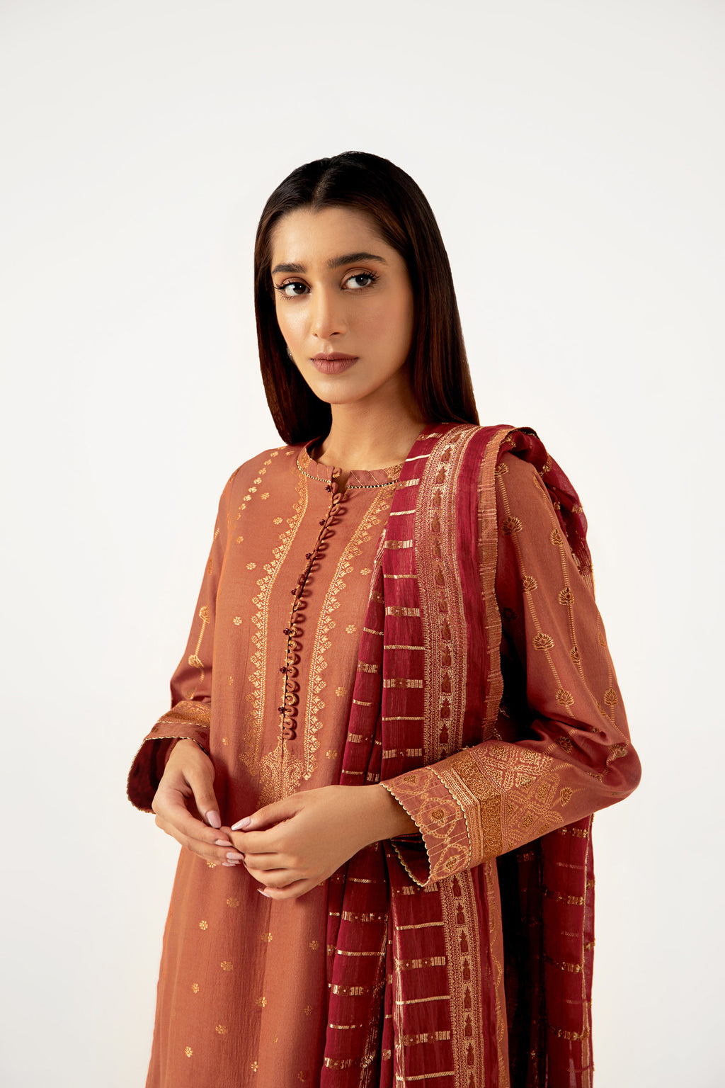 Stitched 3 Piece Dyed Jacquard Suit