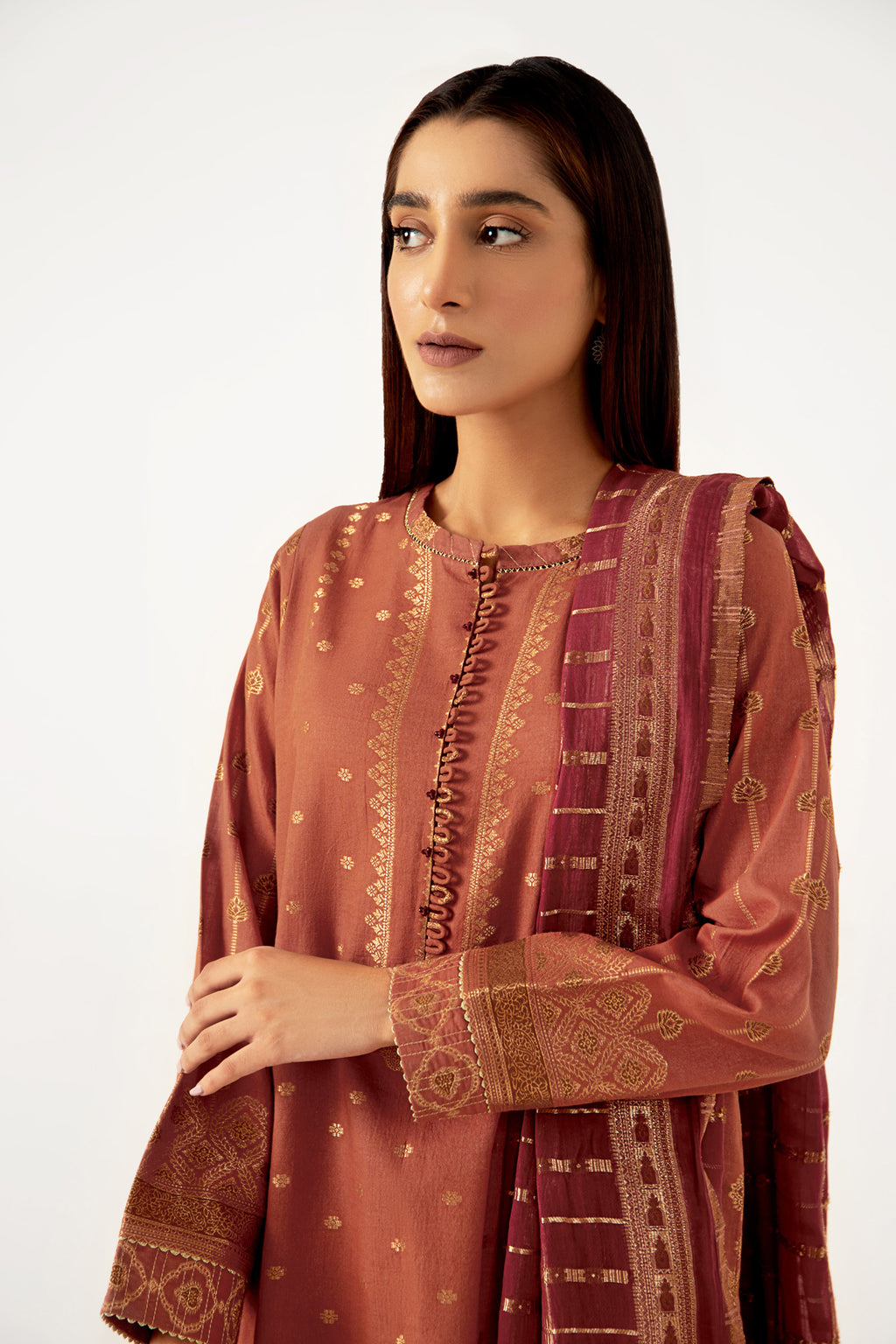 Stitched 3 Piece Dyed Jacquard Suit