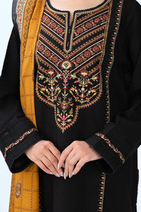 Stitched 3 Piece Embroidered Khaddar Suit