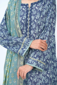 Stitched 3 Piece Printed Cambric Suit