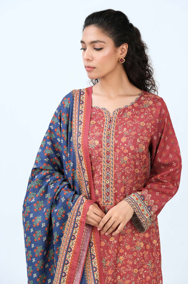 Stitched 2 Piece Printed Karandi Suit