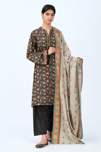 Stitched 3 Piece Printed Karandi Suit