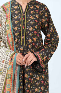 Stitched 3 Piece Printed Karandi Suit