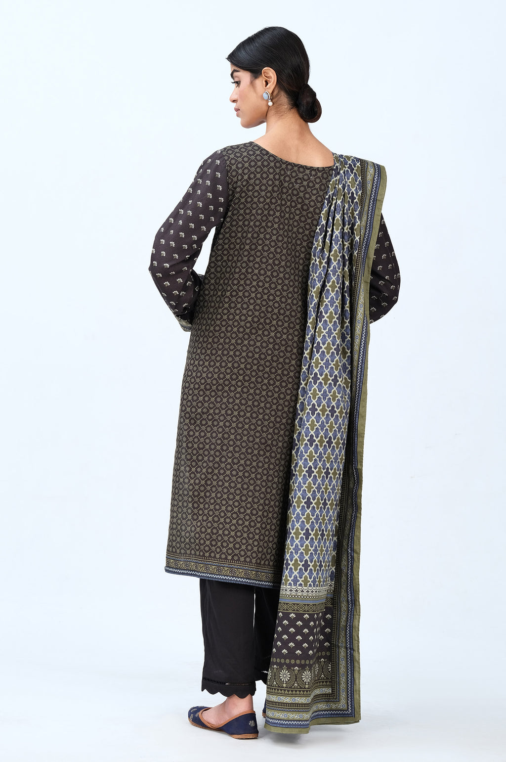 Stitched 3 Piece Printed Cottel Suit