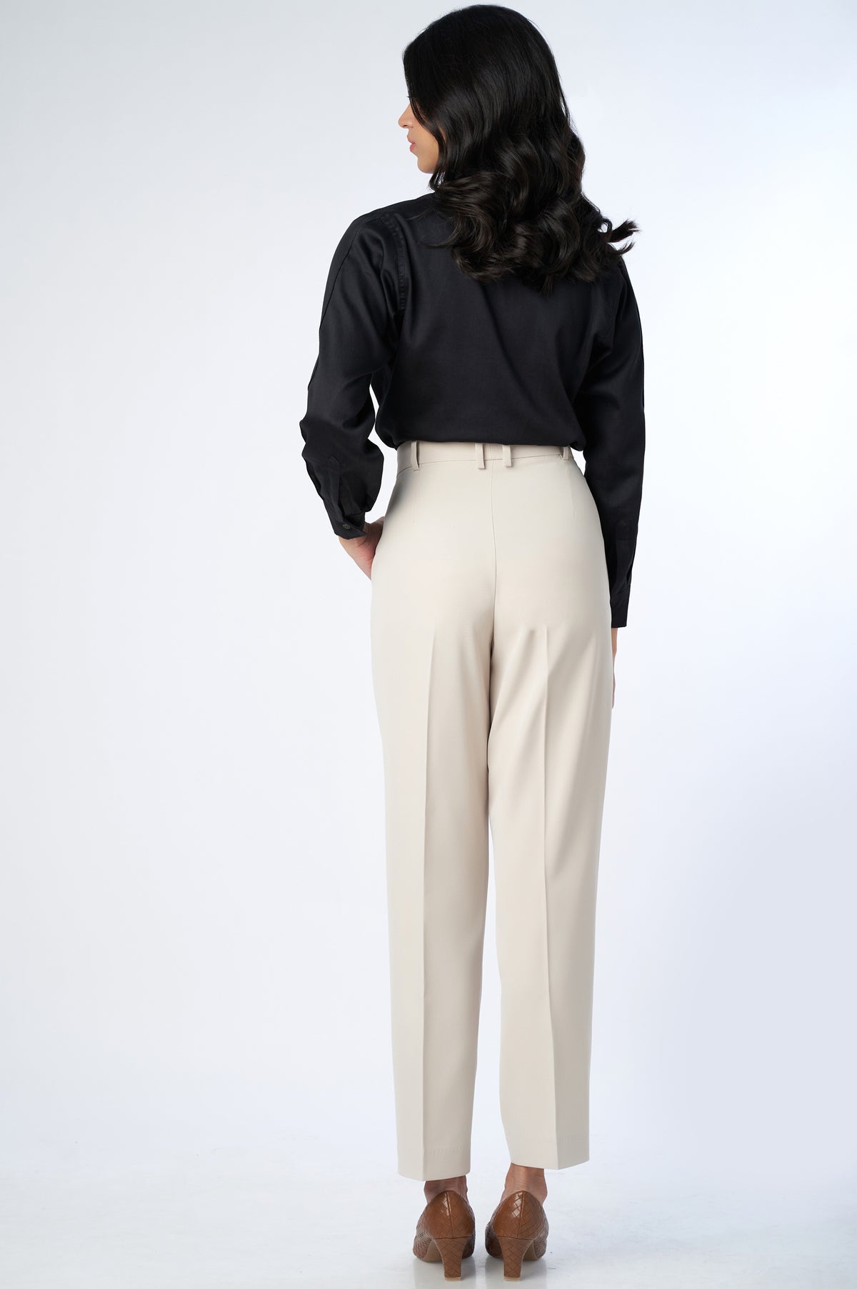Straight Fit Formal Pants - Ivory