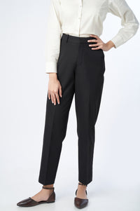 Straight Fit Formal Pants - Black