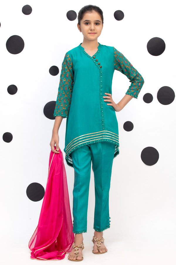 3 Piece Embroidered Suit-Georgette