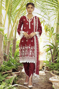 Unstitched 3 Piece Yards Dyed Chikankari Lawn Suit with Chiffon Chikankari Dupatta