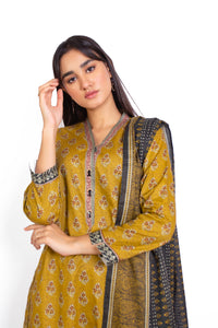 Unstitched 3 Piece Printed Khaddar Suit