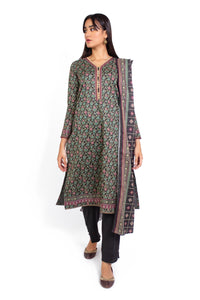 Stitched 3 Piece Printed Cottel Suit