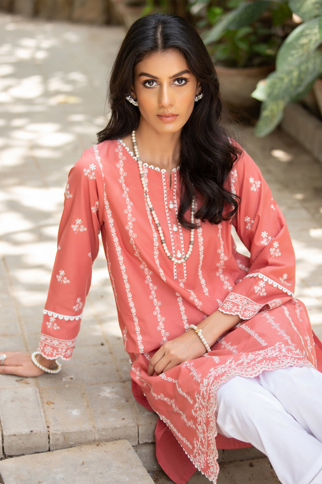 Stitched 1 Piece Chikankari Cambric Shirt