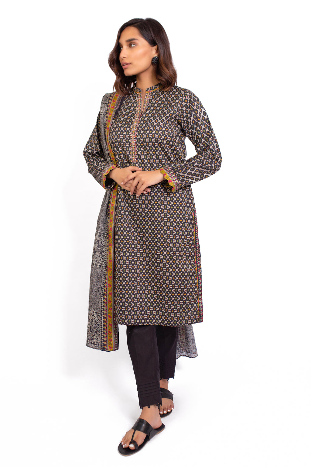Stitched 2 Piece Printed Khaddar Suit