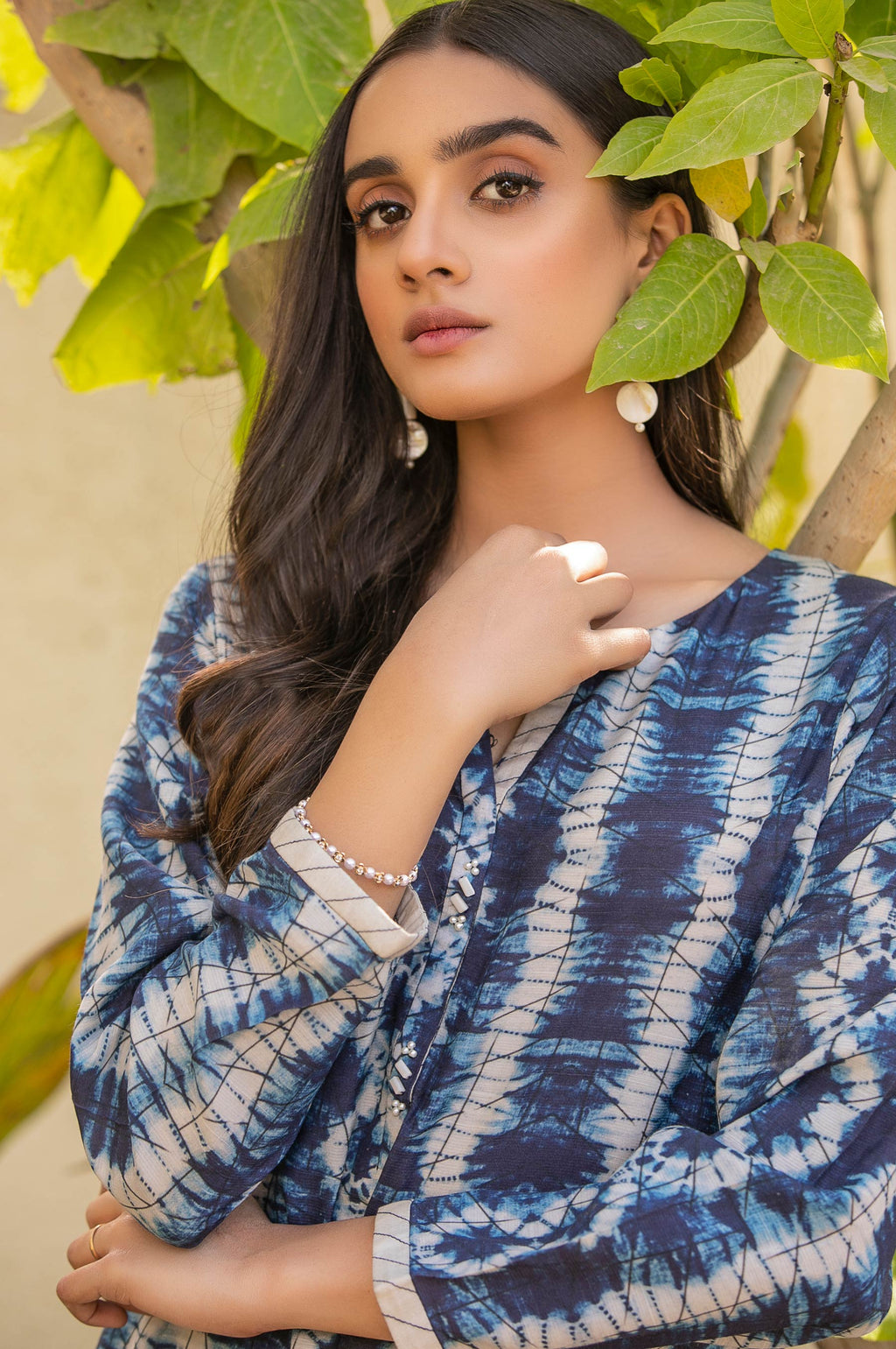 Stitched 1 Piece Printed Raw Silk Shirt