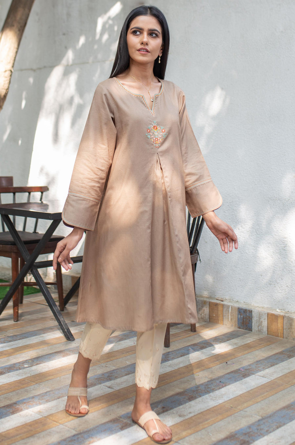 Stitched 1 Piece Embroidered Dobby Shirt