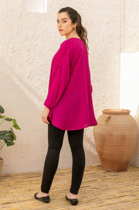Stitched 1 Piece Embellished Crepe Shirt