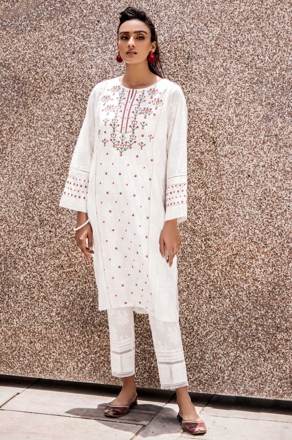 Stitched 1 Piece Embroidered Cambric Shirt