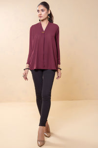 Stitched 1 Piece Embellished Crepe Top