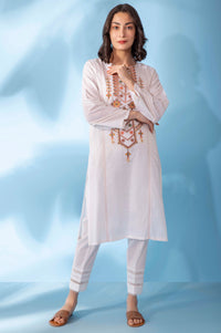 Stitched 1 Piece Embroidered Cotton Slub Shirt