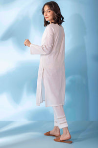 Stitched 1 Piece Embroidered Cotton Slub Shirt