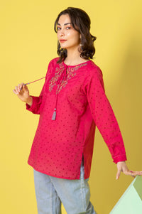 Stitched 1 Piece Embroidered Cambric Shirt