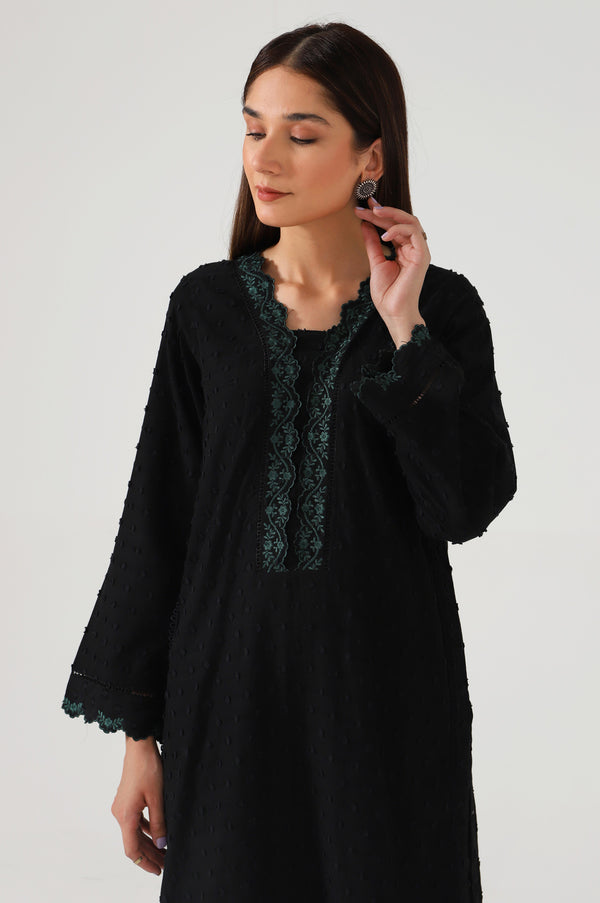 Stitched 1 Piece Embroidered Brochia Shirt