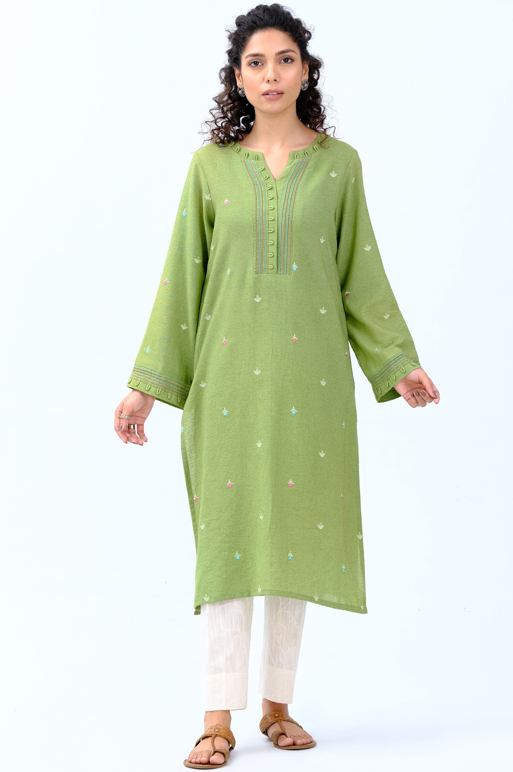 Stitched 1 Piece Embroidered Karandi Shirt – Zeenwoman