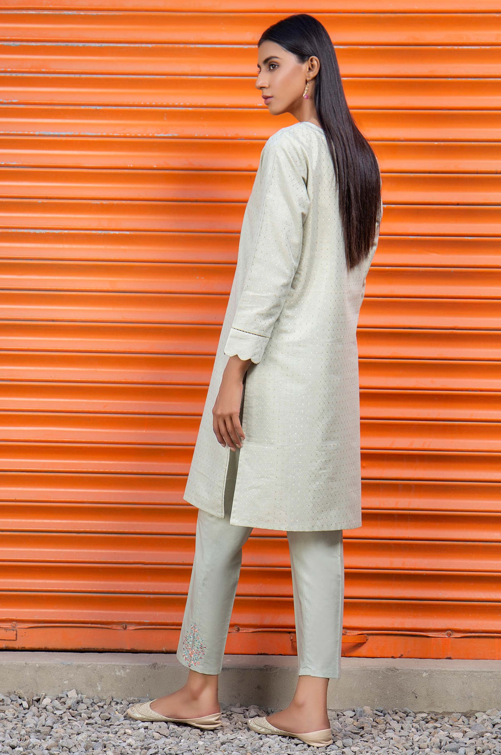 Stitched 2 Piece Embroidered Mesuri Suit