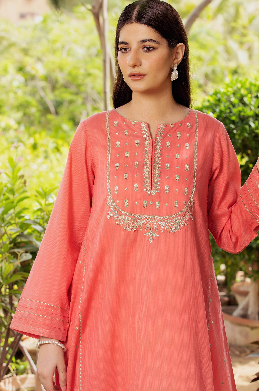 Stitched 2 Piece Embroidered Doria Lawn Suit