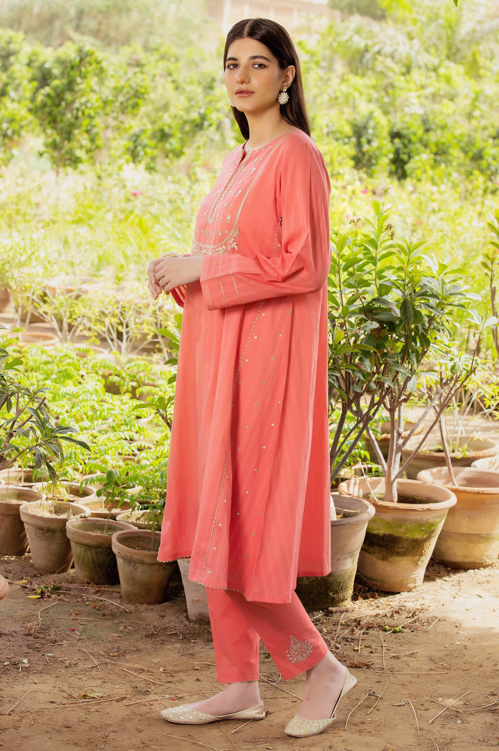 Stitched 2 Piece Embroidered Doria Lawn Suit