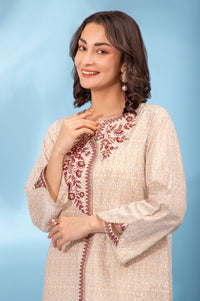 Stitched 2 Piece Embroidered Gold Paste Suit