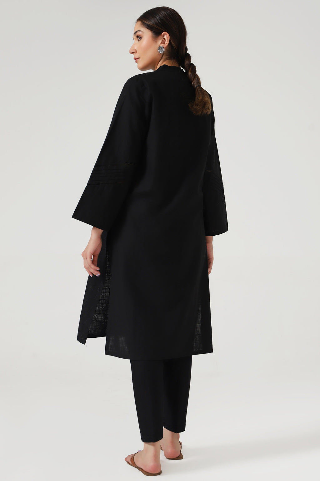 Stitched 2 Piece Embroidered Cotton Slub Suit
