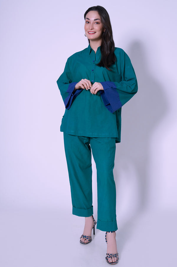 Stitched 2 Piece Cambric Co-ord Set