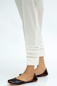 Embellished Cambric Capri Pants  - Off-White