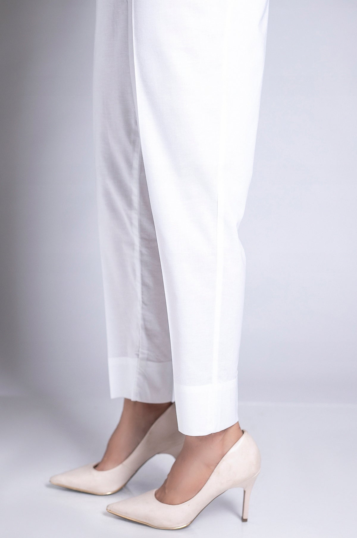 Basic Cigarette Pants - White
