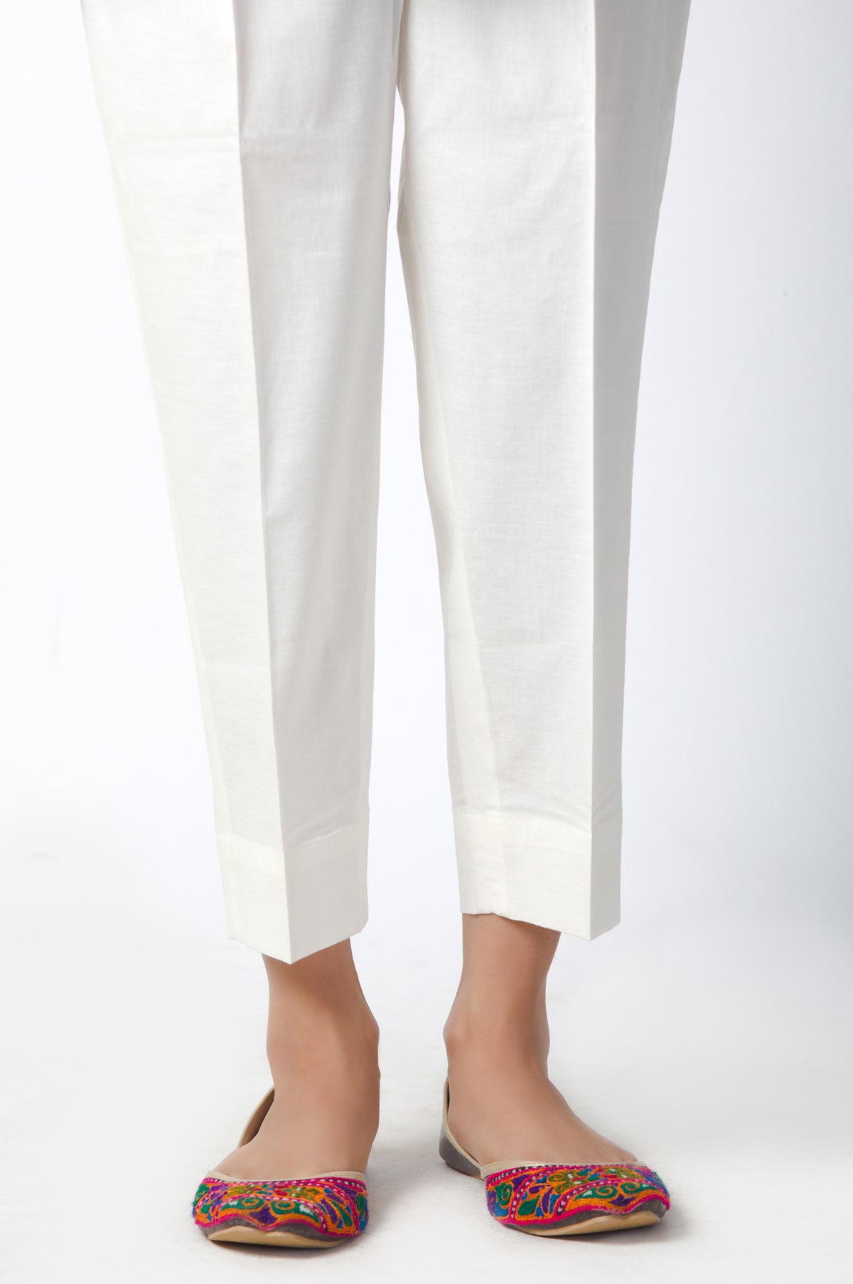 Basic Cigarette Pants - Off White