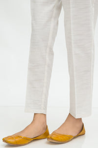 Basic Plain Khaddar Cigarette Pant -  White