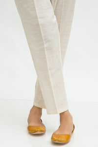 Basic Khaddar Cigarette Pants - Off White