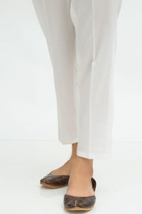 Basic Plain Cigarette Pant - White