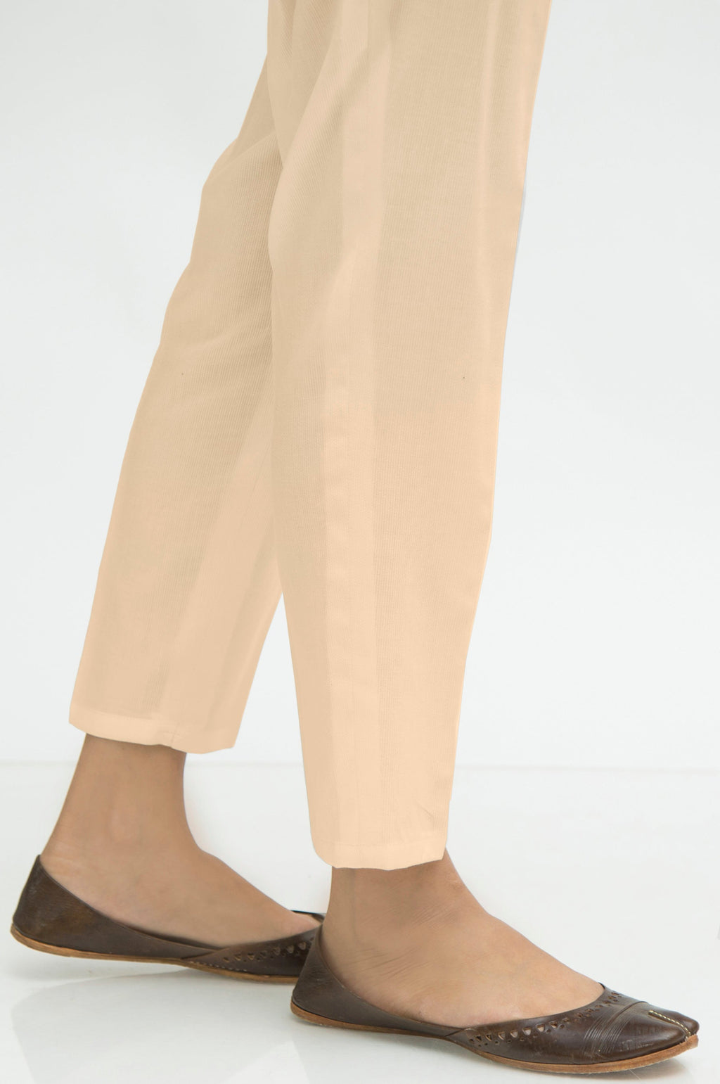Basic Khaddar Cigarette Pants - Beige