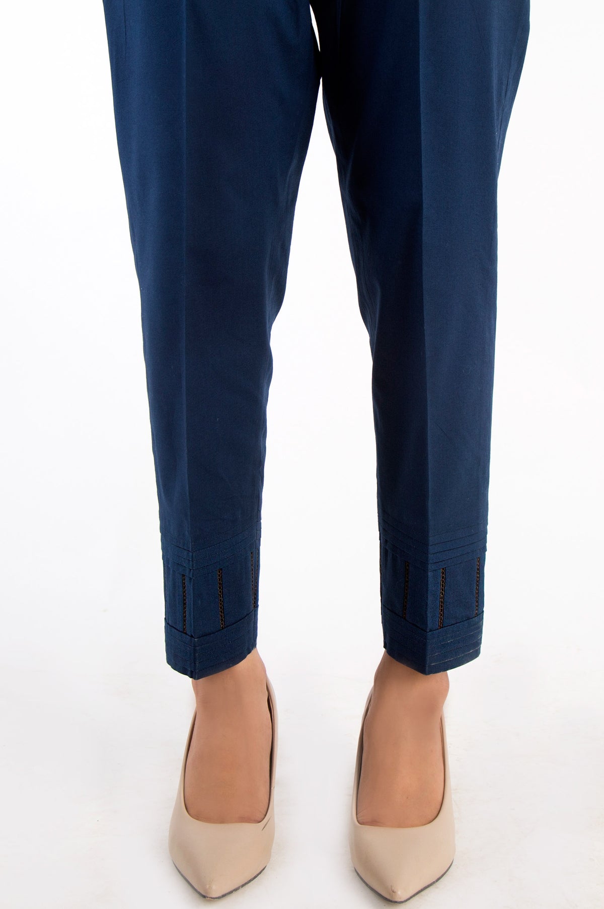 Cambric Cigarette Pants  - Navy