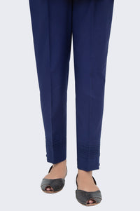 Embellished Cambric Cigarette Pants - Mid Night Blue