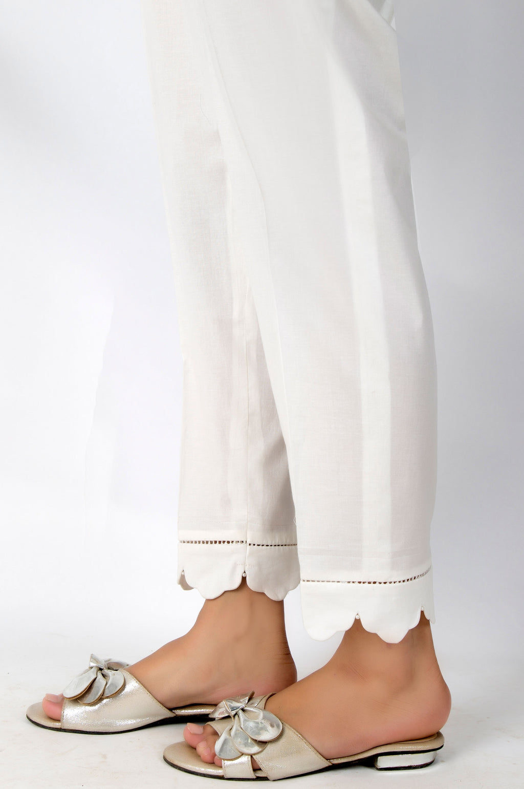 Embellished Cambric Pants - Off White