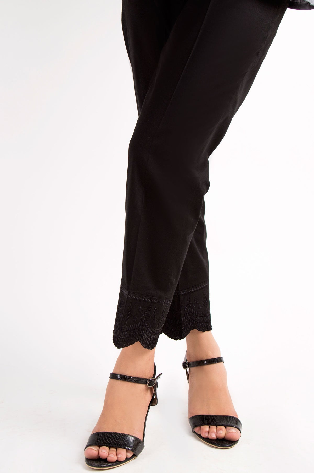 Embellished Cambric Pants - Black
