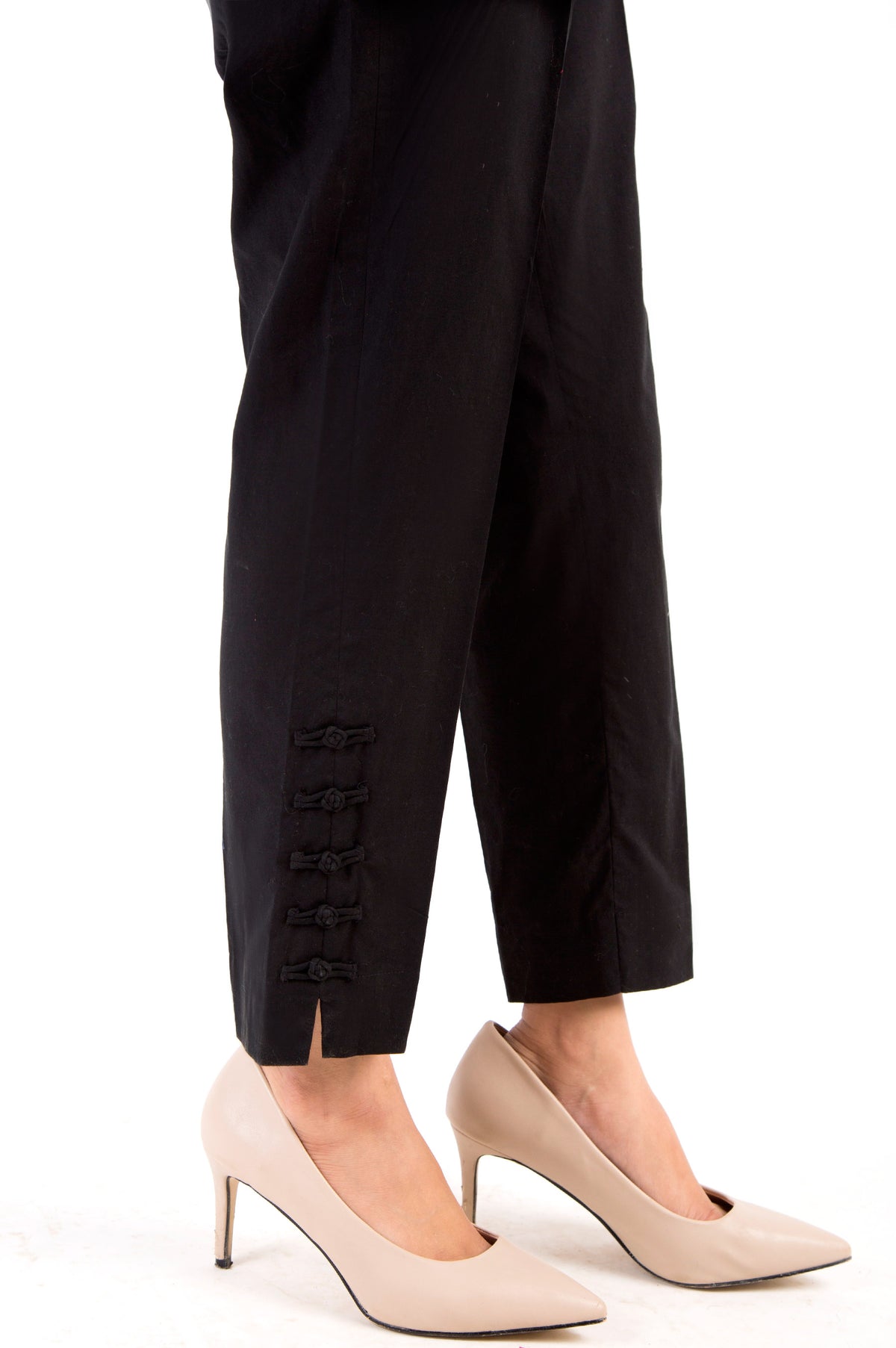 Embellished Cambric Pants - Black