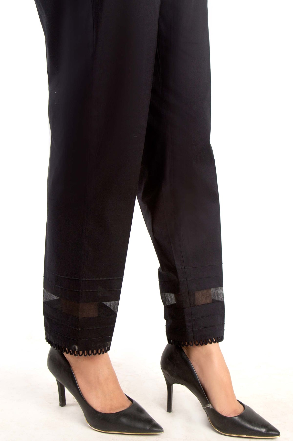 Embellished Cigarette Pants - Black