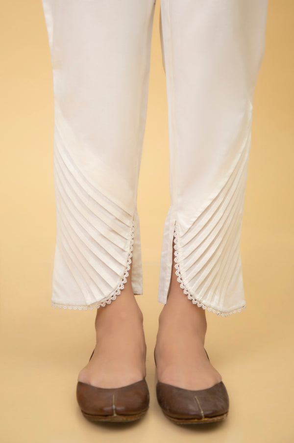 Stylized Cambric Cigarette Pants - Off-White